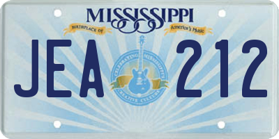 MS license plate JEA212