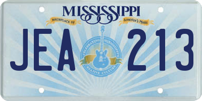MS license plate JEA213