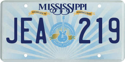 MS license plate JEA219