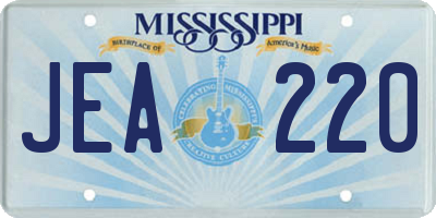 MS license plate JEA220
