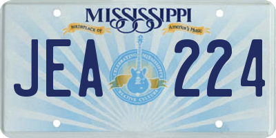 MS license plate JEA224