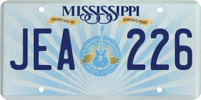 MS license plate JEA226