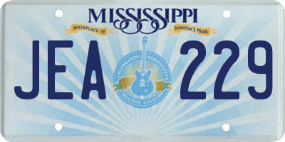 MS license plate JEA229