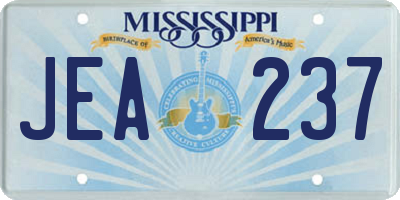 MS license plate JEA237