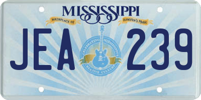 MS license plate JEA239