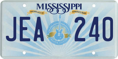MS license plate JEA240