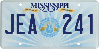 MS license plate JEA241