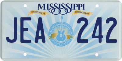 MS license plate JEA242