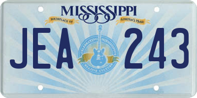 MS license plate JEA243