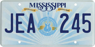 MS license plate JEA245