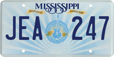 MS license plate JEA247