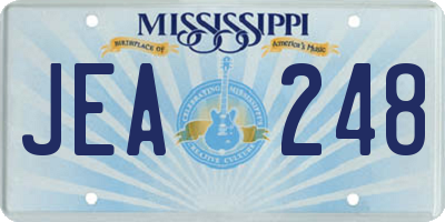 MS license plate JEA248