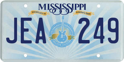 MS license plate JEA249