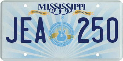 MS license plate JEA250