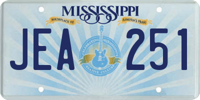MS license plate JEA251