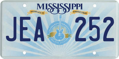 MS license plate JEA252