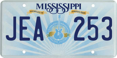 MS license plate JEA253