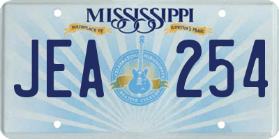 MS license plate JEA254