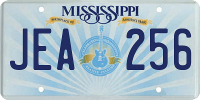 MS license plate JEA256