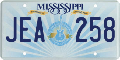 MS license plate JEA258