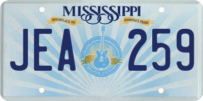 MS license plate JEA259