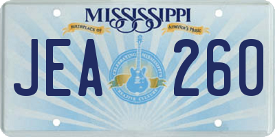 MS license plate JEA260