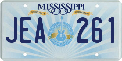MS license plate JEA261