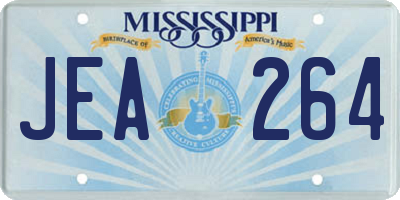 MS license plate JEA264
