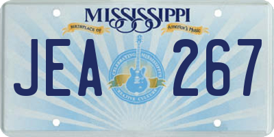 MS license plate JEA267