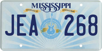 MS license plate JEA268