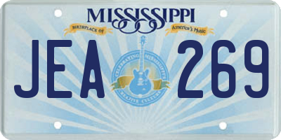 MS license plate JEA269