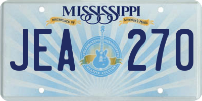 MS license plate JEA270