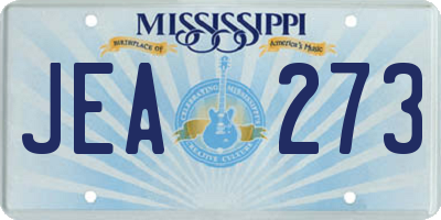 MS license plate JEA273