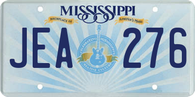 MS license plate JEA276