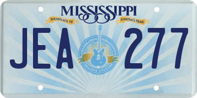 MS license plate JEA277