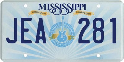 MS license plate JEA281