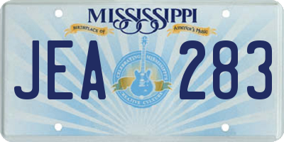 MS license plate JEA283