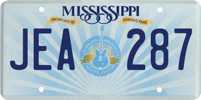 MS license plate JEA287