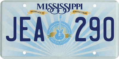 MS license plate JEA290