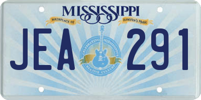 MS license plate JEA291