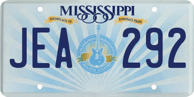 MS license plate JEA292