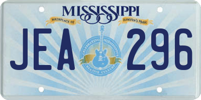 MS license plate JEA296