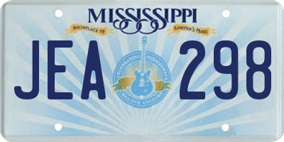 MS license plate JEA298