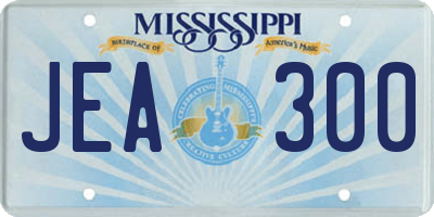 MS license plate JEA300