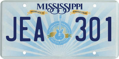 MS license plate JEA301