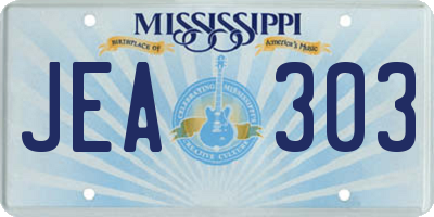 MS license plate JEA303