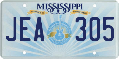 MS license plate JEA305