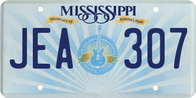 MS license plate JEA307