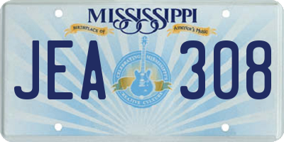 MS license plate JEA308