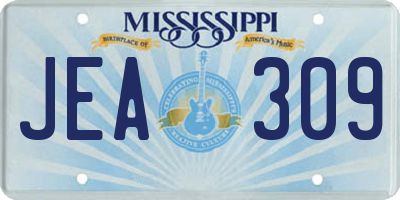 MS license plate JEA309